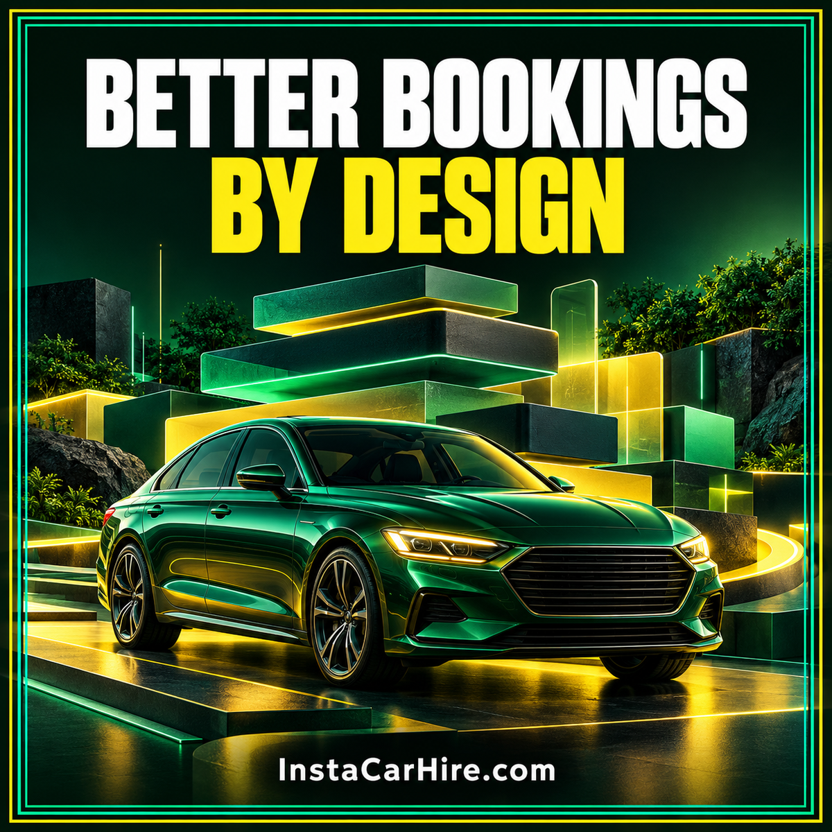 InstaCarHire conceptual Django booking architecture showing vehicle inventory, reservations and operator controls