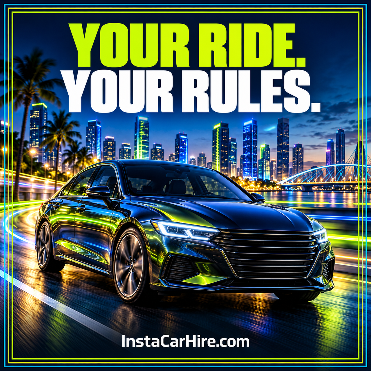 Illustrated guide to taxi, rideshare and rental car choices from InstaCarHire.com